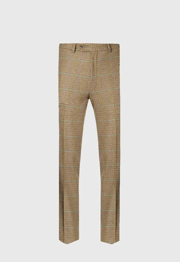 Mens Paulstuart Wool Plaid James Trouser Olive Dress Pants