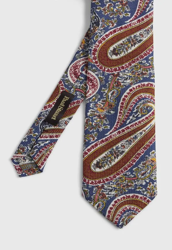 Mens Ties Paulstuart Allover Summer Paisley Tie Blue
