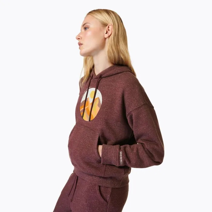 Merrell Tops Women Circle Outside Hoody Wine Tasting Heather
