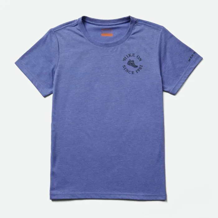 Merrell Tops Women Hike On Tee Baja Blue Heather