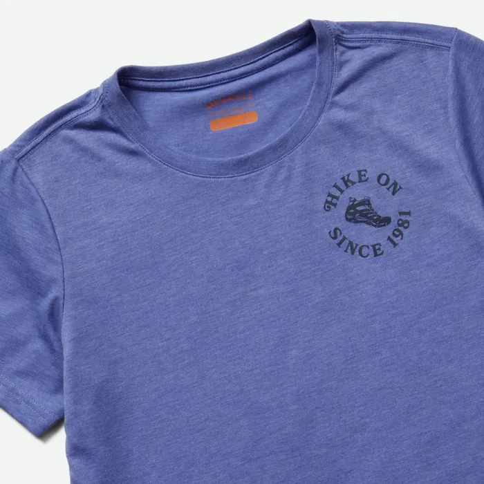 Merrell Tops Women Hike On Tee Baja Blue Heather