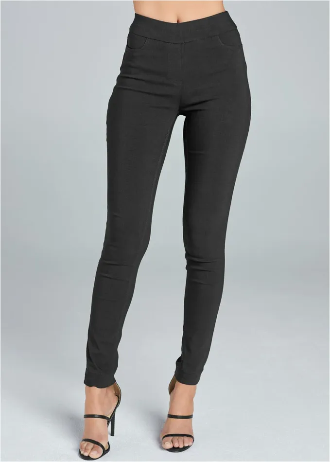 MID RISE SLIMMING STRETCH JEGGINGS Black Women VENUS Leggings