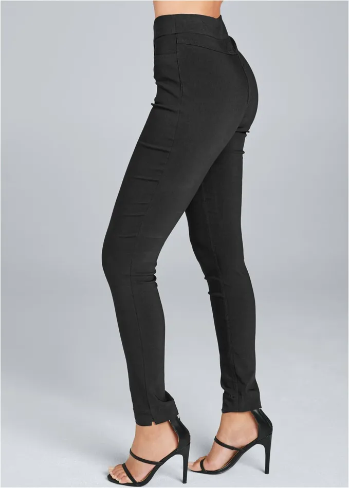 MID RISE SLIMMING STRETCH JEGGINGS Black Women VENUS Leggings