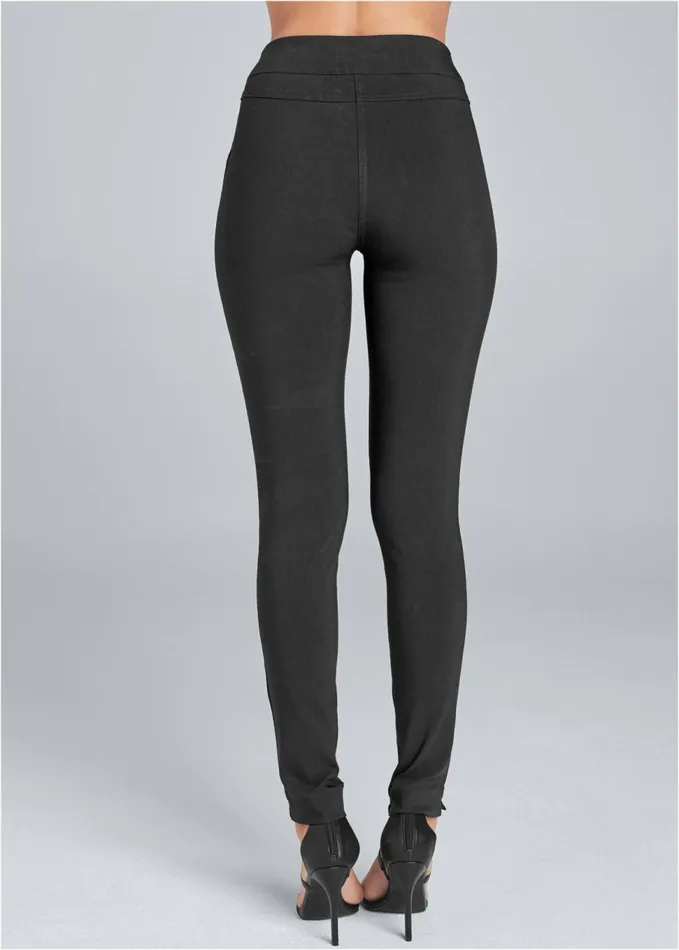 MID RISE SLIMMING STRETCH JEGGINGS Black Women VENUS Leggings