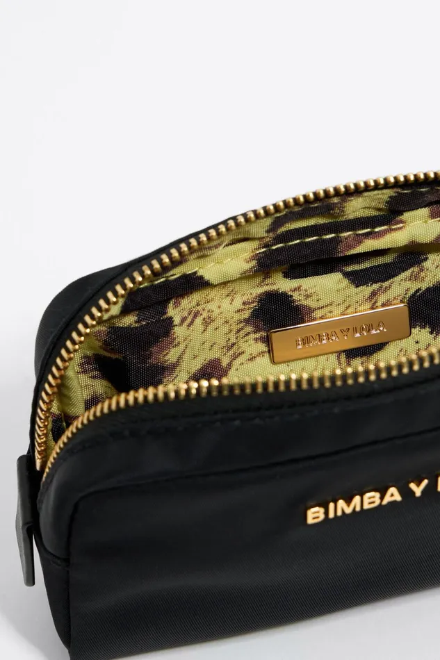Mini Black Nylon Makeup Case Black Women Bimba Y Lola Vanity Pouches