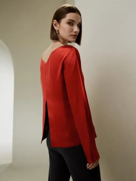 Minimalist Shiny Silk Top Women Blouses Lilysilk Shirts