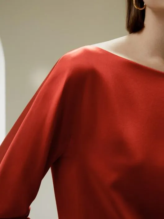 Minimalist Shiny Silk Top Women Blouses Lilysilk Shirts