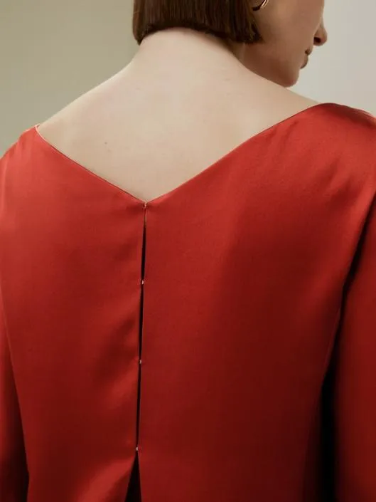 Minimalist Shiny Silk Top Women Blouses Lilysilk Shirts