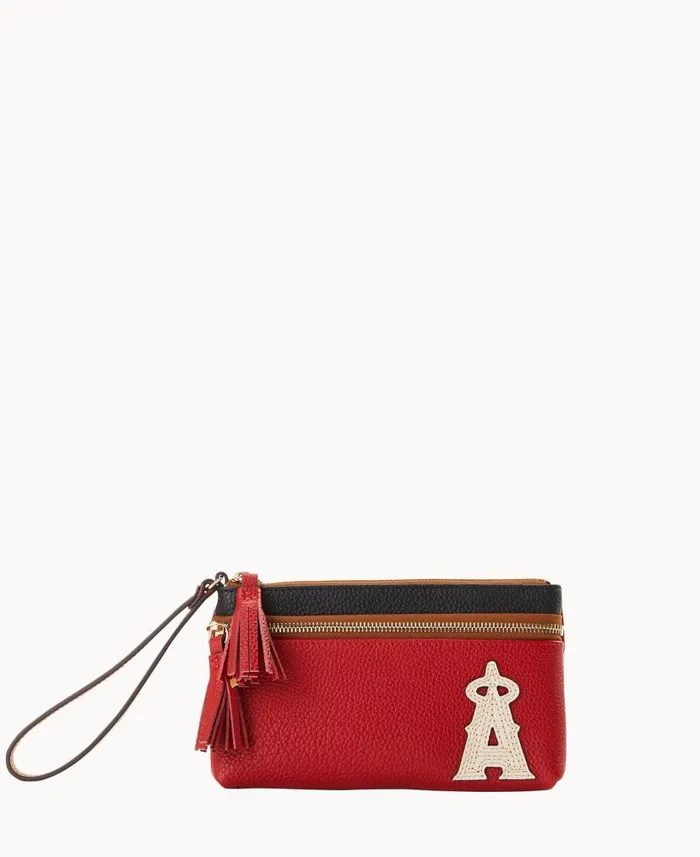 MLB Angels Double Zip Wristlet Angels ManWoman Dooney and Bourke Wallets