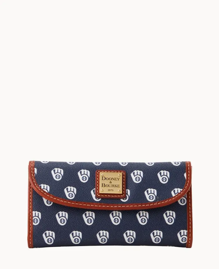 MLB Brewers Continental Clutch Brewers ManWoman Dooney and Bourke Wallets