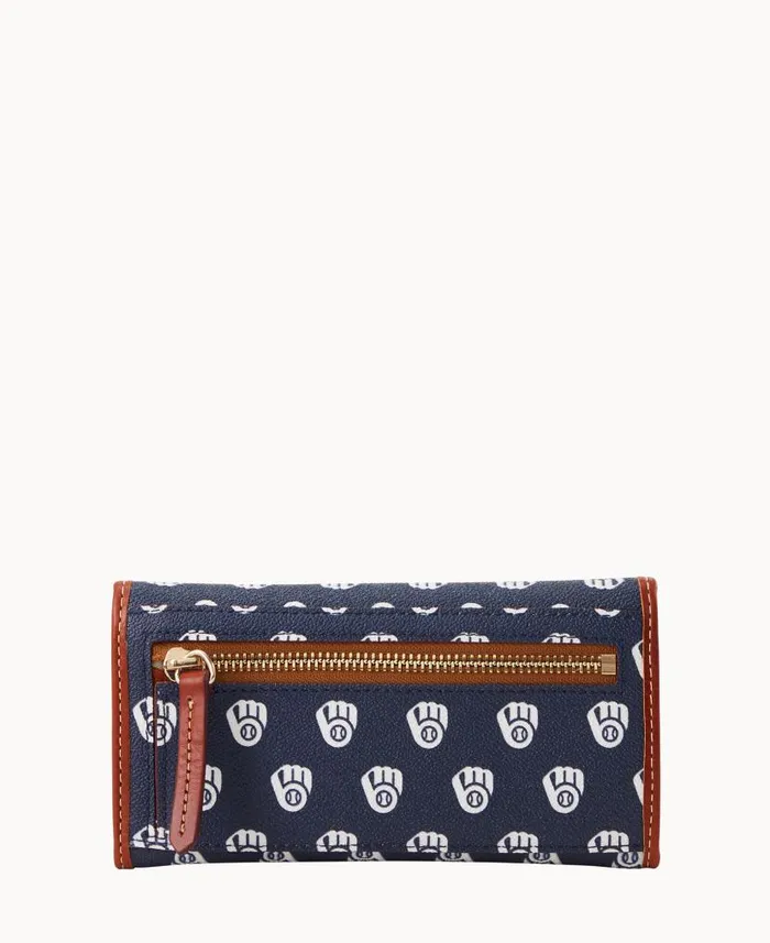 MLB Brewers Continental Clutch Brewers ManWoman Dooney and Bourke Wallets MLB Brewers Continental Clutch Brewers ManWoman Dooney and Bourke Wallets