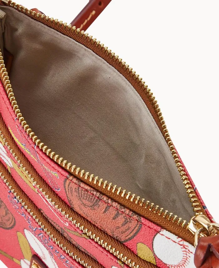 MLB Cardinals N S Triple Zip Crossbody Cardinals Woman Dooney and Bourke Crossbodies MLB Cardinals N S Triple Zip Crossbody Cardinals Woman Dooney and Bourke Crossbodies