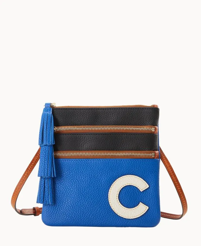 MLB Cubs Triple Zip Crossbody Cubs Woman Dooney and Bourke Crossbodies