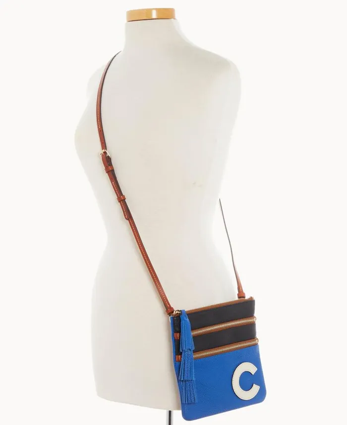 MLB Cubs Triple Zip Crossbody Cubs Woman Dooney and Bourke Crossbodies MLB Cubs Triple Zip Crossbody Cubs Woman Dooney and Bourke Crossbodies