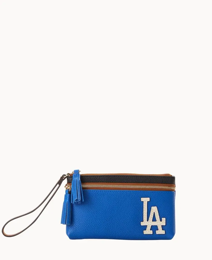 MLB Dodgers Double Zip Wristlet Dodgers ManWoman Dooney and Bourke Wallets