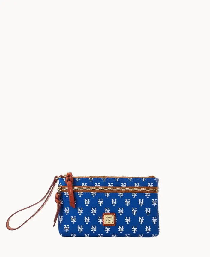 MLB Mets Double Zip Wristlet New York Mets ManWoman Dooney and Bourke Wallets