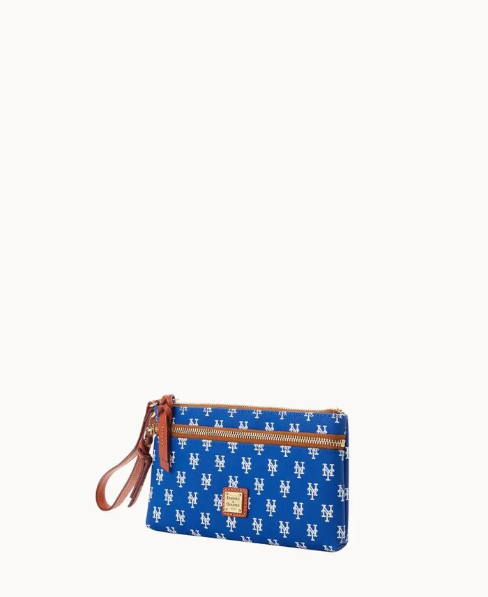MLB Mets Double Zip Wristlet New York Mets ManWoman Dooney and Bourke Wallets MLB Mets Double Zip Wristlet New York Mets ManWoman Dooney and Bourke Wallets