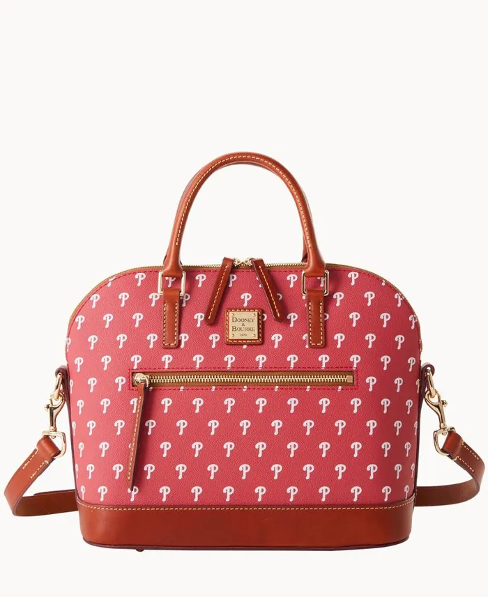 MLB Phillies Domed Zip Satchel Phillies Woman Dooney and Bourke Satchels