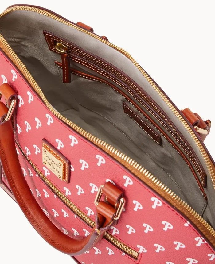 MLB Phillies Domed Zip Satchel Phillies Woman Dooney and Bourke Satchels MLB Phillies Domed Zip Satchel Phillies Woman Dooney and Bourke Satchels