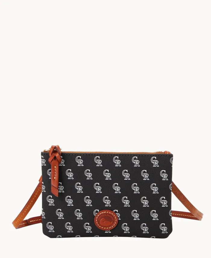 MLB Rockies Top Zip Crossbody Rockies Woman Dooney and Bourke Crossbodies