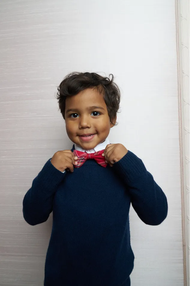 Mommy and Me Kids LoveShackFancy Bastow Tartan Bow Tie Cheery Red
