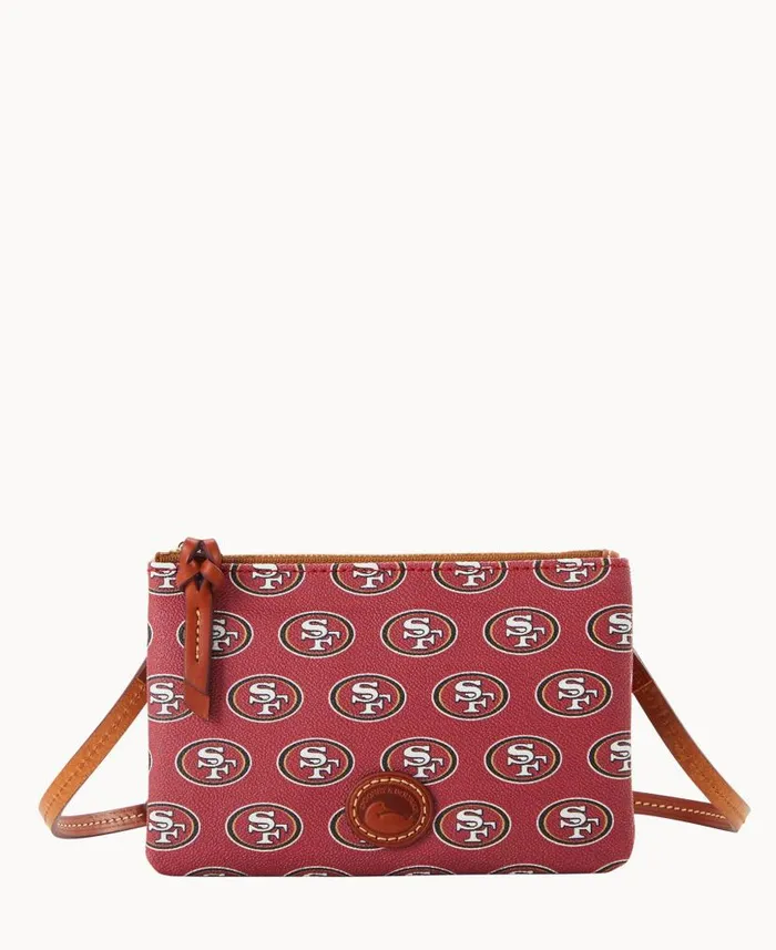 NFL 49ERS Top Zip Crossbody 49ers Woman Dooney and Bourke Crossbodies