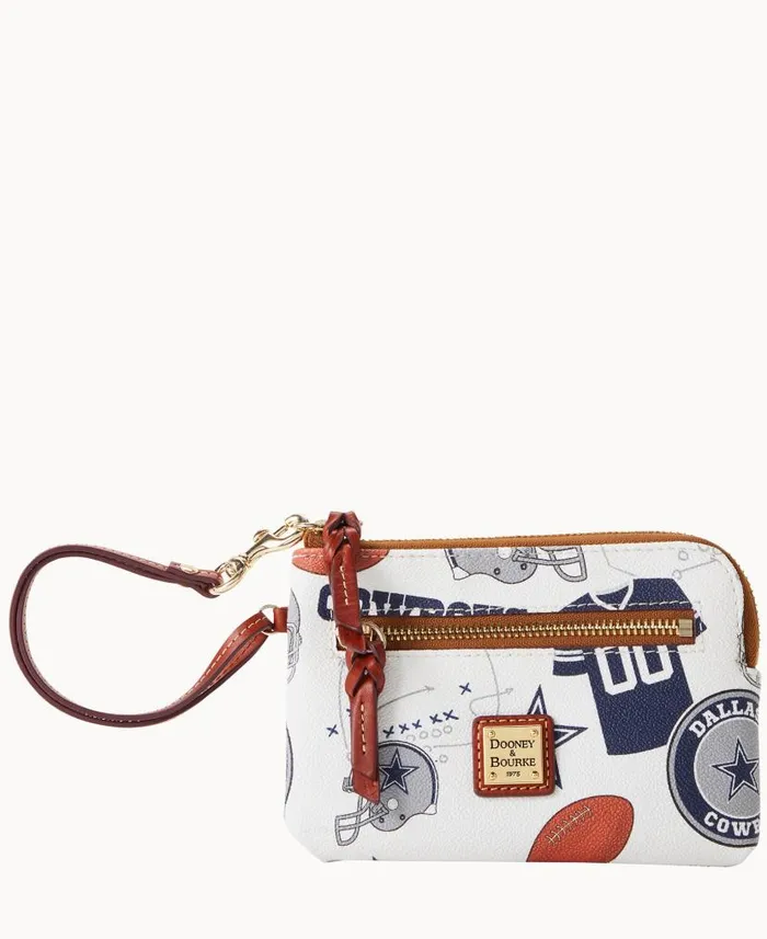 NFL Cowboys Zip Around Wristlet Cowboys ManWoman Dooney and Bourke Wallets