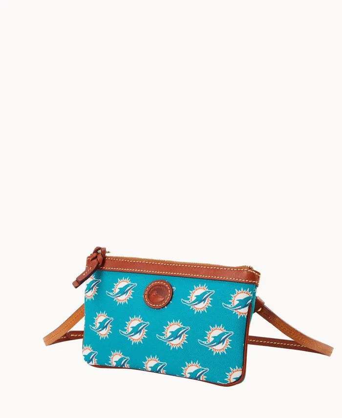 NFL Dolphins Large Slim Crossbody Dolphins Woman Dooney and Bourke Crossbodies NFL Dolphins Large Slim Crossbody Dolphins Woman Dooney and Bourke Crossbodies