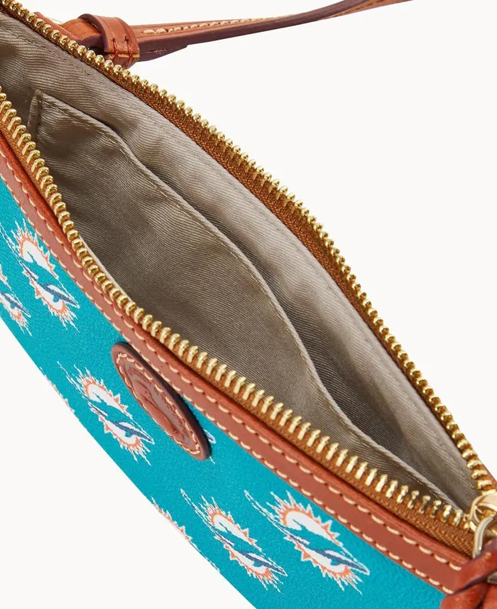 NFL Dolphins Large Slim Crossbody Dolphins Woman Dooney and Bourke Crossbodies NFL Dolphins Large Slim Crossbody Dolphins Woman Dooney and Bourke Crossbodies
