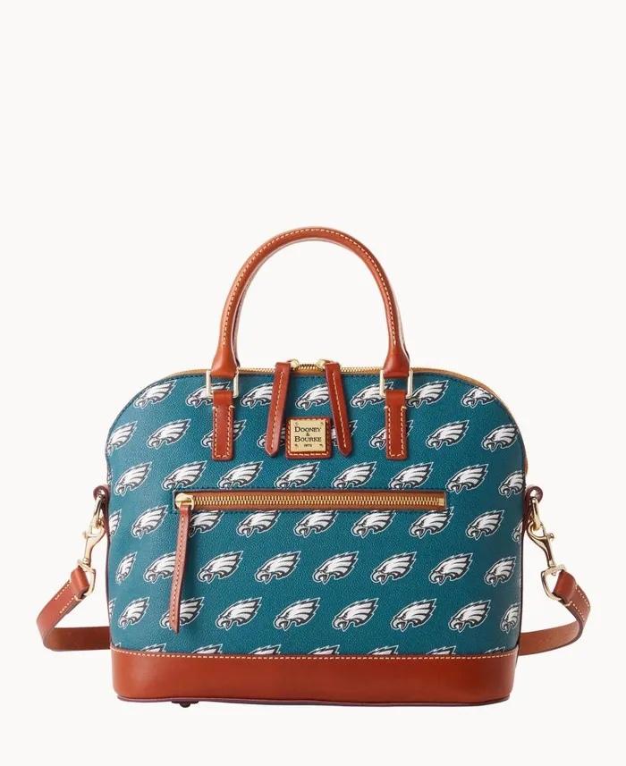 NFL Eagles Domed Zip Satchel Eagles Woman Dooney and Bourke Satchels