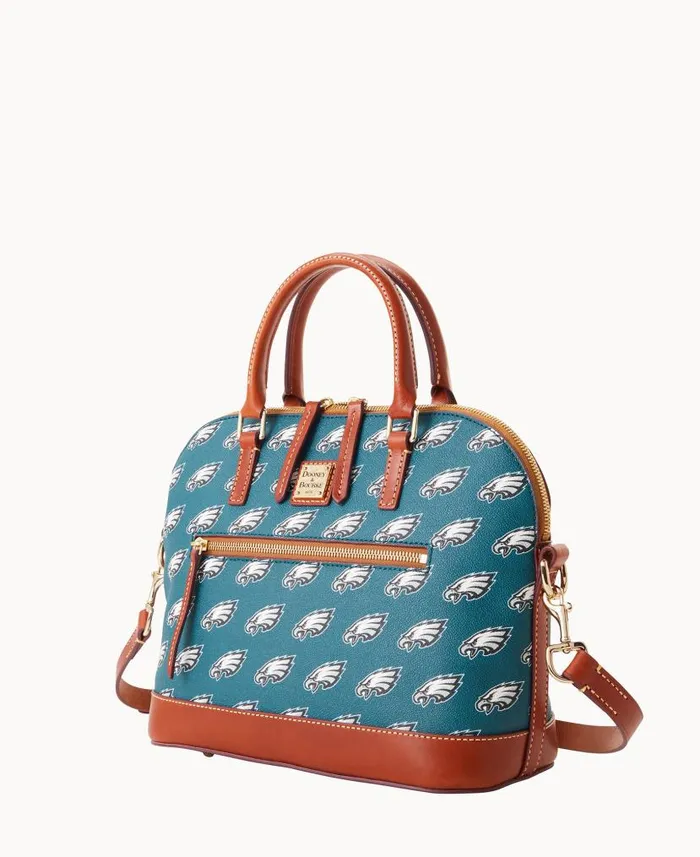NFL Eagles Domed Zip Satchel Eagles Woman Dooney and Bourke Satchels NFL Eagles Domed Zip Satchel Eagles Woman Dooney and Bourke Satchels