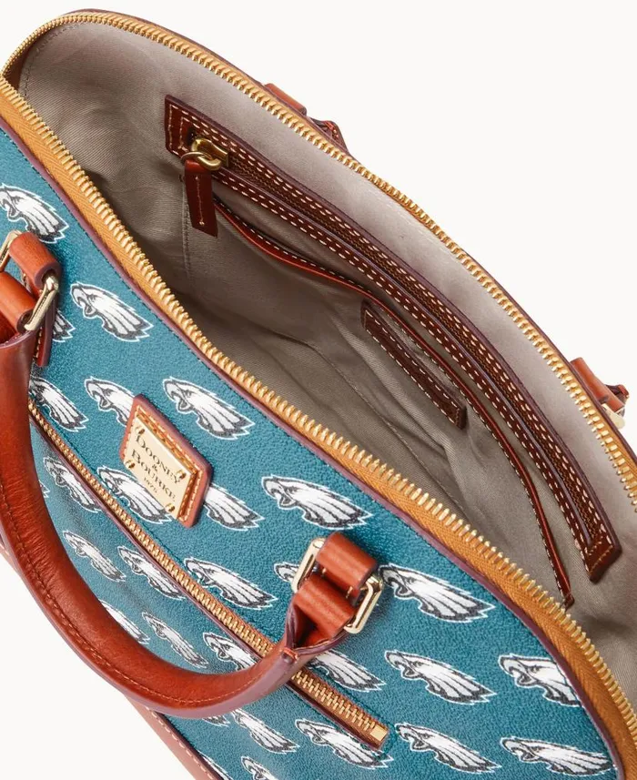 NFL Eagles Domed Zip Satchel Eagles Woman Dooney and Bourke Satchels NFL Eagles Domed Zip Satchel Eagles Woman Dooney and Bourke Satchels