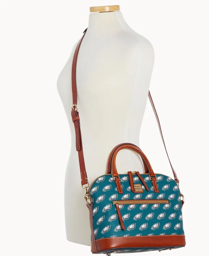 NFL Eagles Domed Zip Satchel Eagles Woman Dooney and Bourke Satchels NFL Eagles Domed Zip Satchel Eagles Woman Dooney and Bourke Satchels