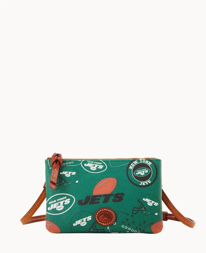 NFL Jets Top Zip Crossbody Jets Woman Dooney and Bourke Crossbodies