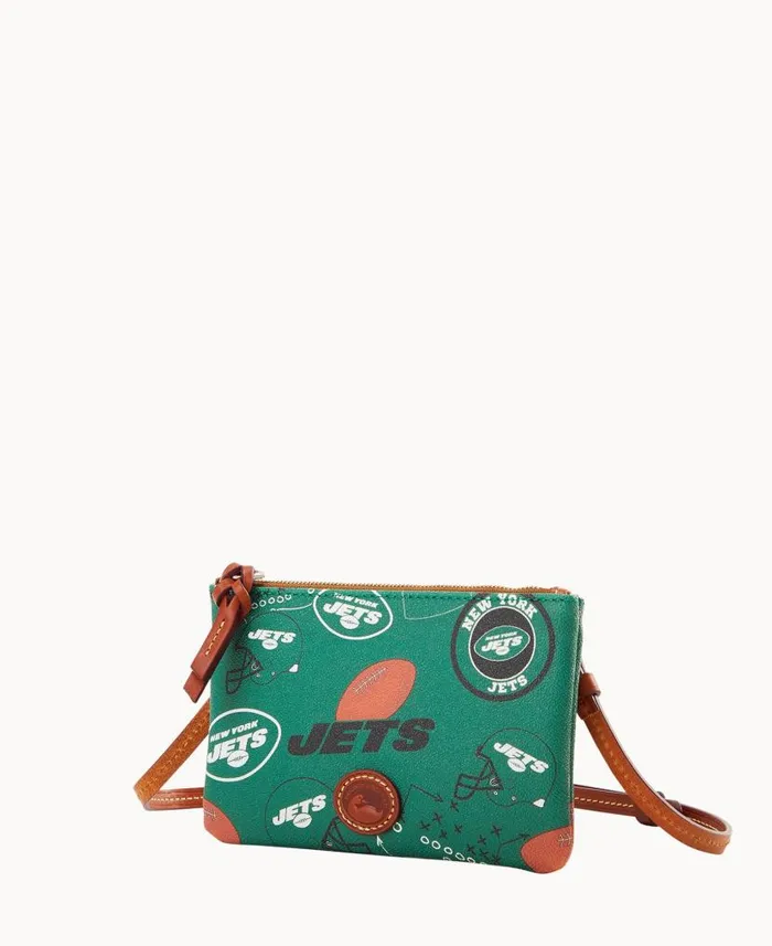 NFL Jets Top Zip Crossbody Jets Woman Dooney and Bourke Crossbodies NFL Jets Top Zip Crossbody Jets Woman Dooney and Bourke Crossbodies
