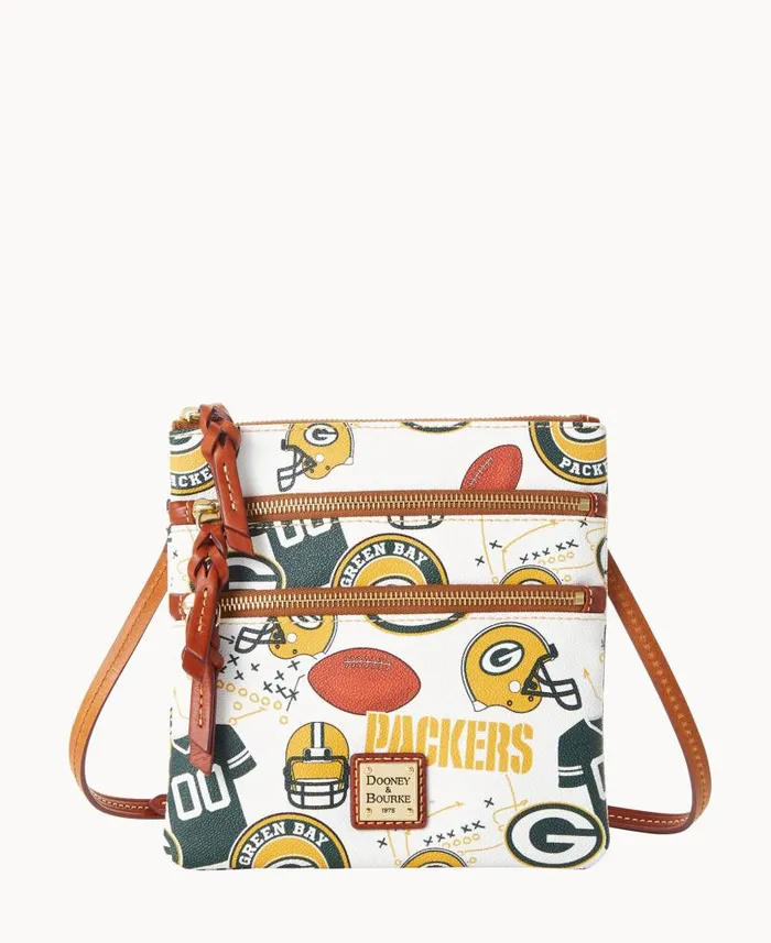 NFL Packers N S Triple Zip Crossbody Packers Woman Dooney and Bourke Crossbodies NFL Packers N S Triple Zip Crossbody Packers Woman Dooney and Bourke Crossbodies