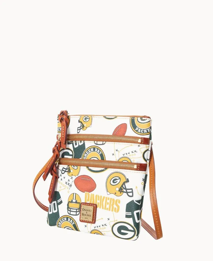 NFL Packers N S Triple Zip Crossbody Packers Woman Dooney and Bourke Crossbodies NFL Packers N S Triple Zip Crossbody Packers Woman Dooney and Bourke Crossbodies