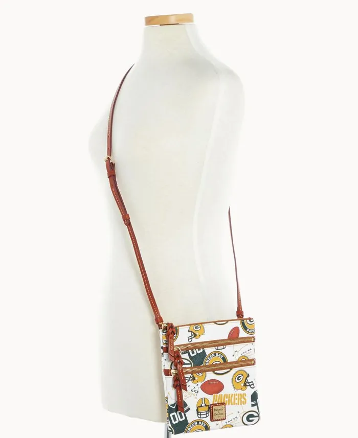 NFL Packers N S Triple Zip Crossbody Packers Woman Dooney and Bourke Crossbodies NFL Packers N S Triple Zip Crossbody Packers Woman Dooney and Bourke Crossbodies
