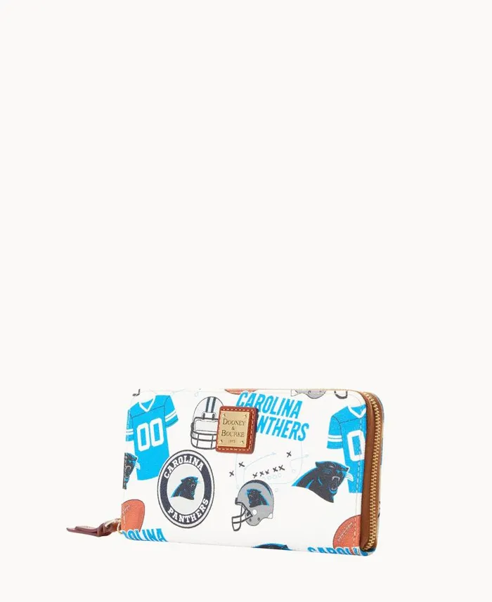 NFL Panthers Large Zip Around Wristlet Panthers ManWoman Dooney and Bourke Wallets
