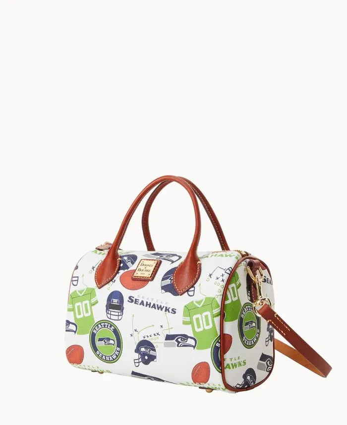 NFL Seahawks Barrel Satchel Seahawks Woman Dooney and Bourke Satchels NFL Seahawks Barrel Satchel Seahawks Woman Dooney and Bourke Satchels