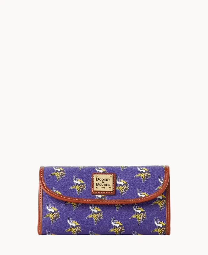 NFL Vikings Continental Clutch Vikings ManWoman Dooney and Bourke Wallets
