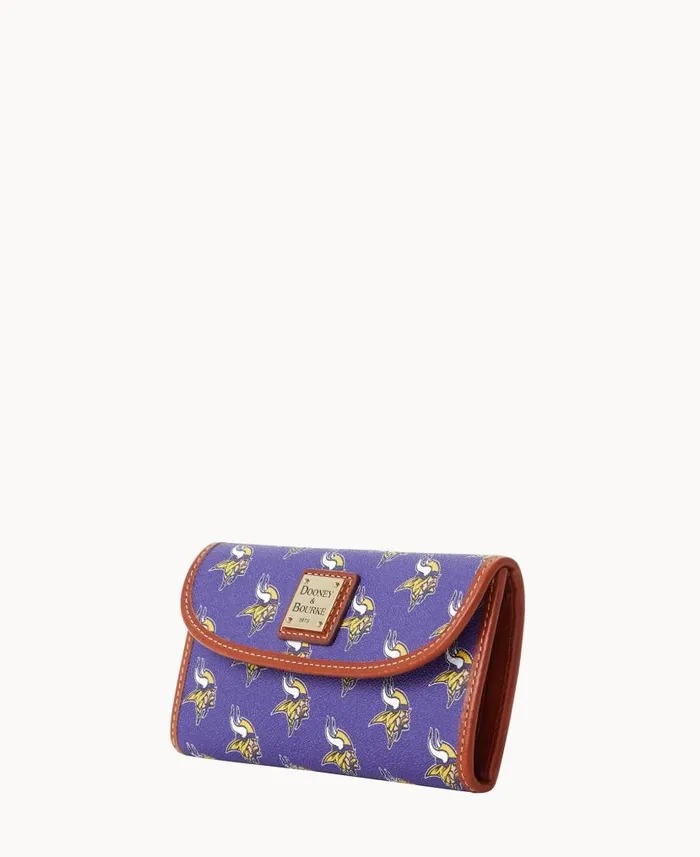 NFL Vikings Continental Clutch Vikings ManWoman Dooney and Bourke Wallets NFL Vikings Continental Clutch Vikings ManWoman Dooney and Bourke Wallets