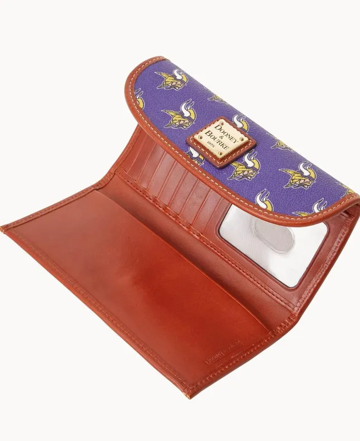 NFL Vikings Continental Clutch Vikings ManWoman Dooney and Bourke Wallets NFL Vikings Continental Clutch Vikings ManWoman Dooney and Bourke Wallets