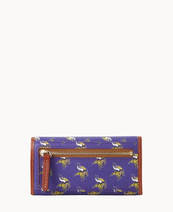 NFL Vikings Continental Clutch Vikings ManWoman Dooney and Bourke Wallets NFL Vikings Continental Clutch Vikings ManWoman Dooney and Bourke Wallets