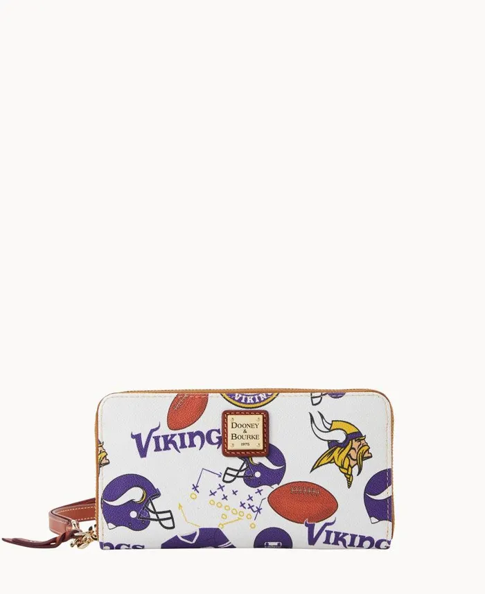 NFL Vikings Large Zip Around Wristlet Vikings ManWoman Dooney and Bourke Wallets NFL Vikings Large Zip Around Wristlet Vikings ManWoman Dooney and Bourke Wallets