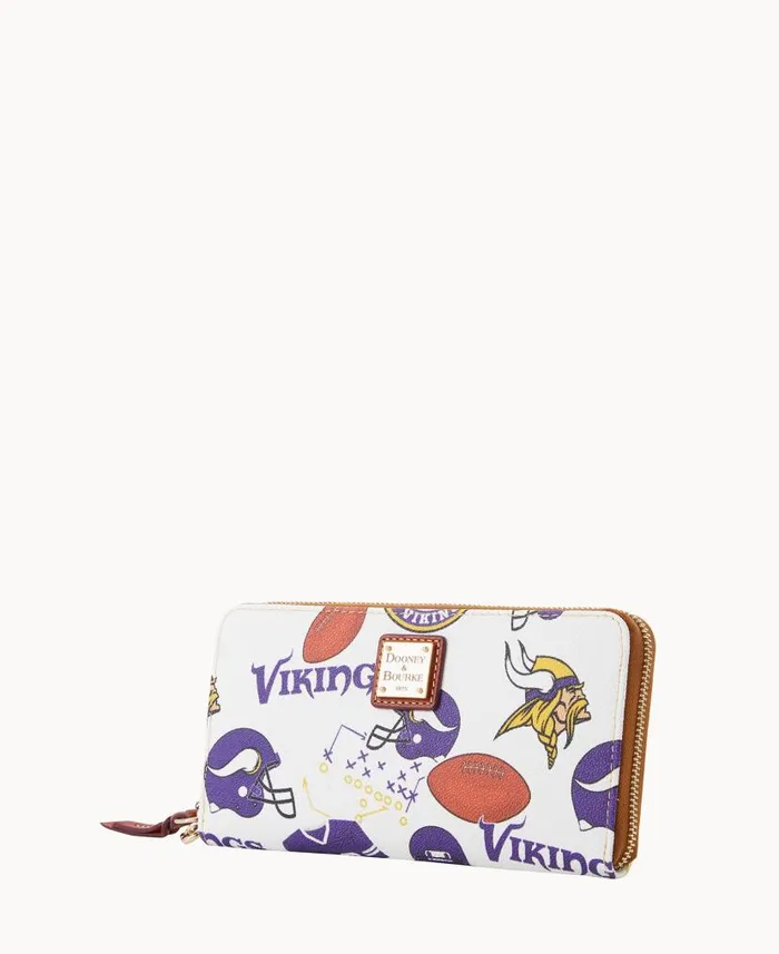 NFL Vikings Large Zip Around Wristlet Vikings ManWoman Dooney and Bourke Wallets NFL Vikings Large Zip Around Wristlet Vikings ManWoman Dooney and Bourke Wallets