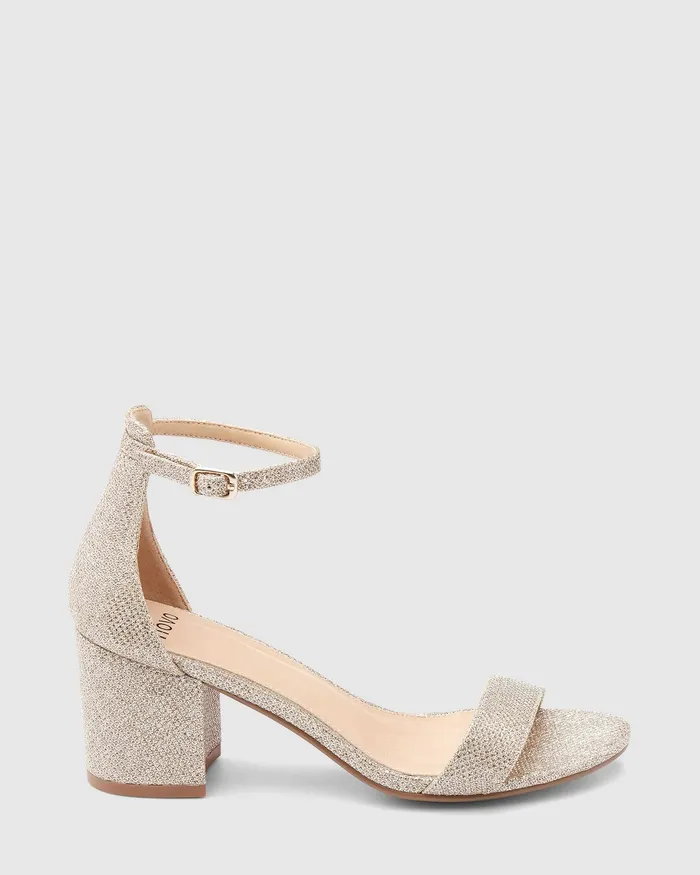 NOVO Shoes Block Heels Women PUSHA GOLD