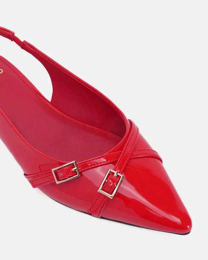 NOVO Shoes CORDOVA Red Patent Ballet Flats Women Ballet Flats