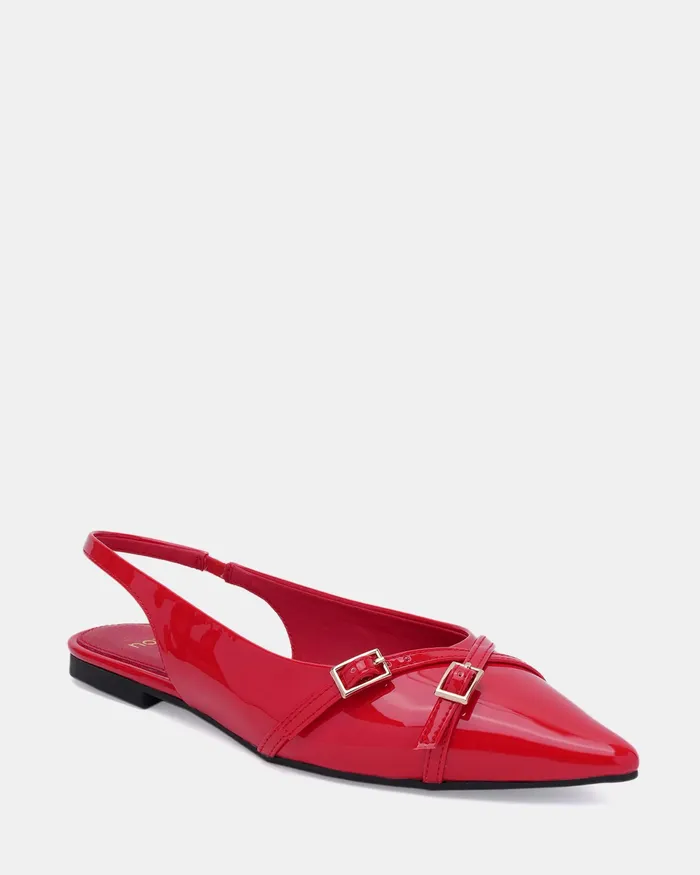 NOVO Shoes CORDOVA Red Patent Ballet Flats Women Ballet Flats
