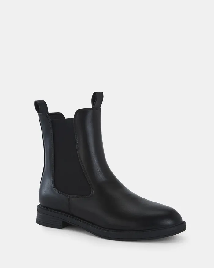 NOVO Shoes DAMO BLACK Slip On Boots Women Flat Boots